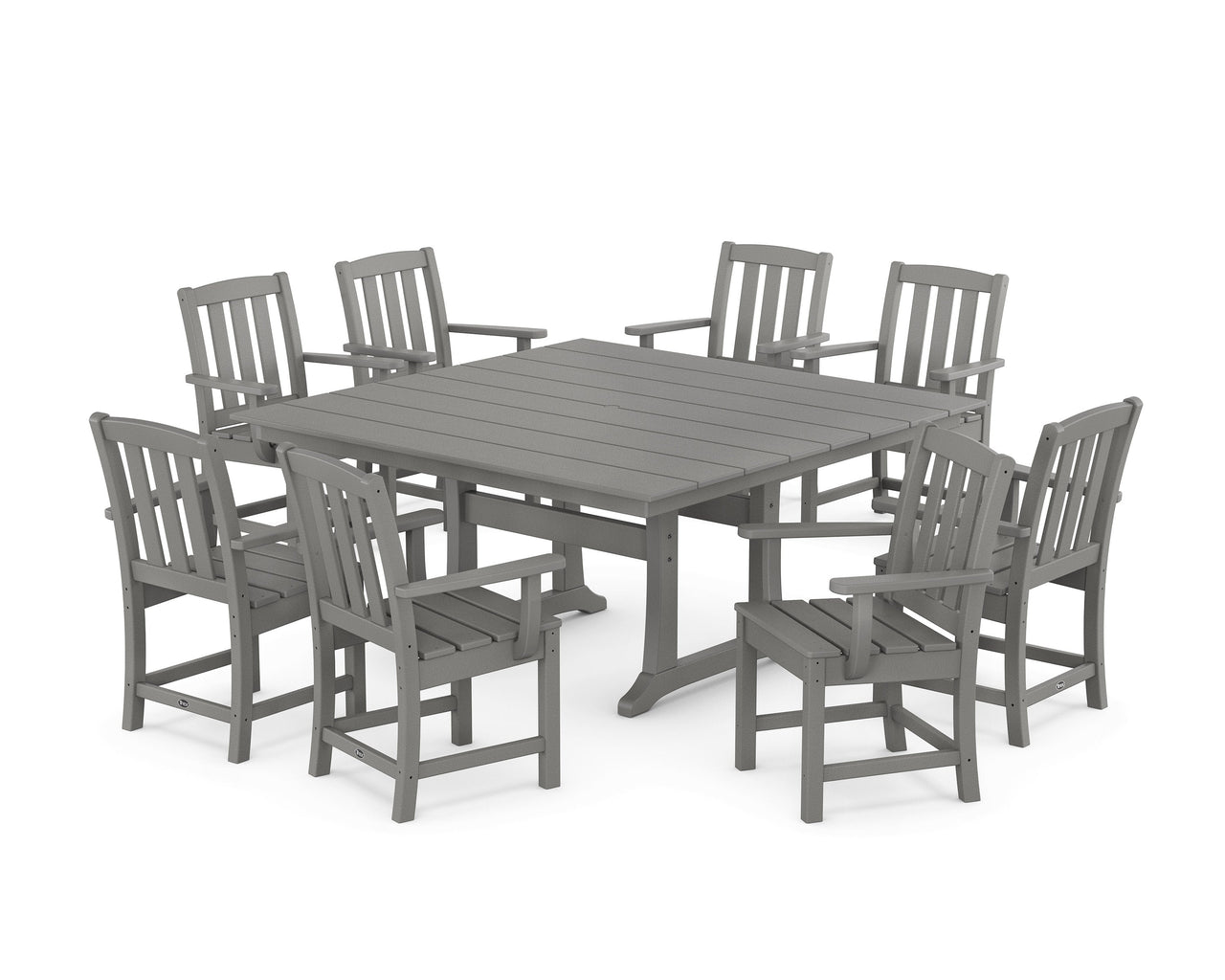 Trex Cape Cod 9-Piece Square Farmhouse Dining Set with Trestle Legs
