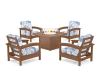 Thumbnail for Trex Rockport 5-Piece Deep Seating Set with Yacht Club Fire Pit Table