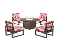 Thumbnail for Trex Eastport Modular 5-Piece Deep Seating Set with Round Fire Pit Table