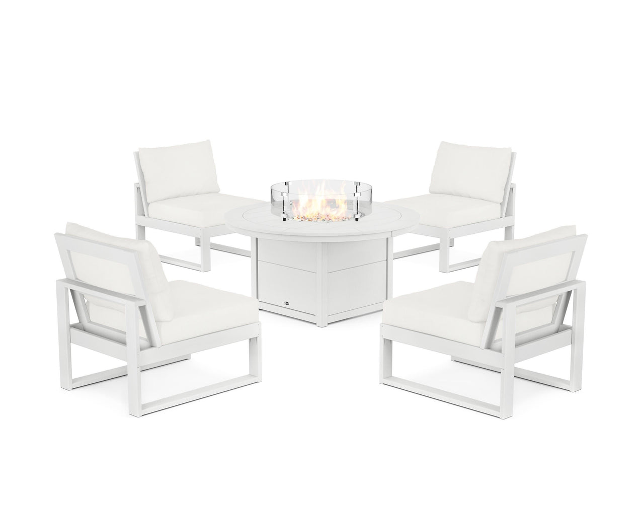 Trex Eastport Modular 5-Piece Deep Seating Set with Round Fire Pit Table