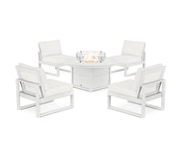 Thumbnail for Trex Eastport Modular 5-Piece Deep Seating Set with Round Fire Pit Table