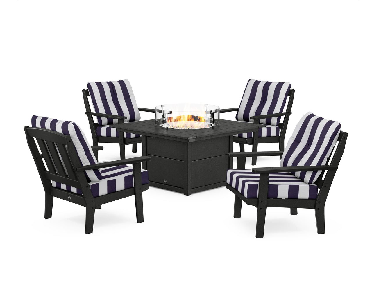Trex Cape Cod 5-Piece Deep Seating Set with Fire Pit Table