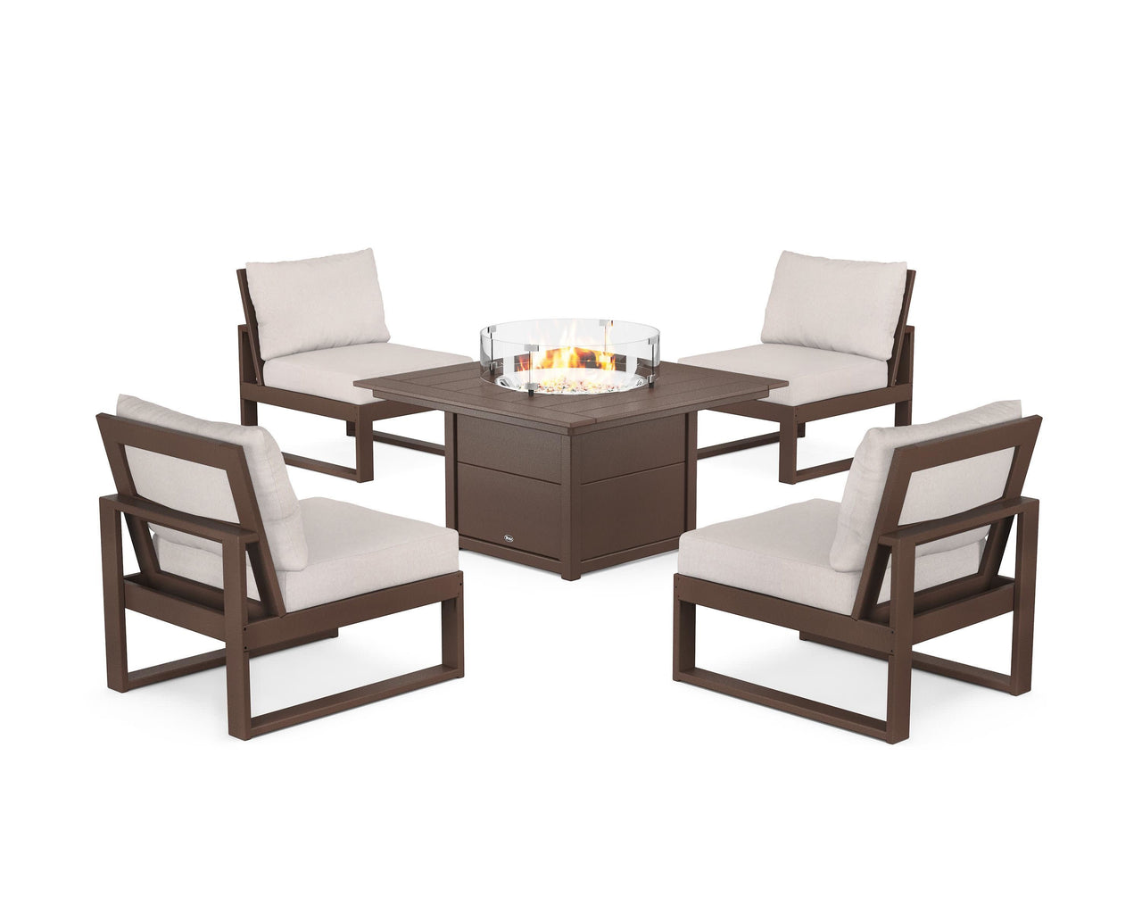 Trex Eastport Modular 5-Piece Deep Seating Set with Square Fire Pit Table