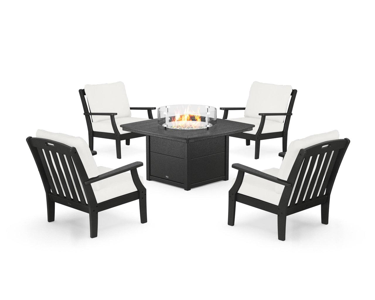 Trex Yacht Club 5-Piece Deep Seating Set with Fire Pit Table