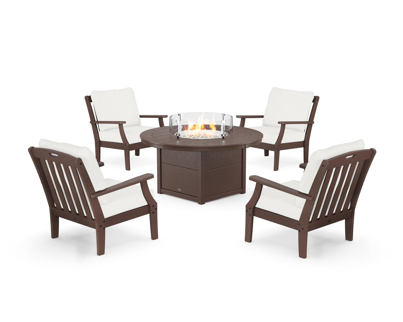 Trex Yacht Club 5-Piece Deep Seating Set with Round Fire Pit Table