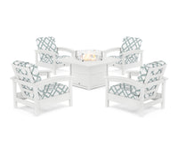 Thumbnail for Trex Rockport 5-Piece Deep Seating Set with Square Fire Pit Table