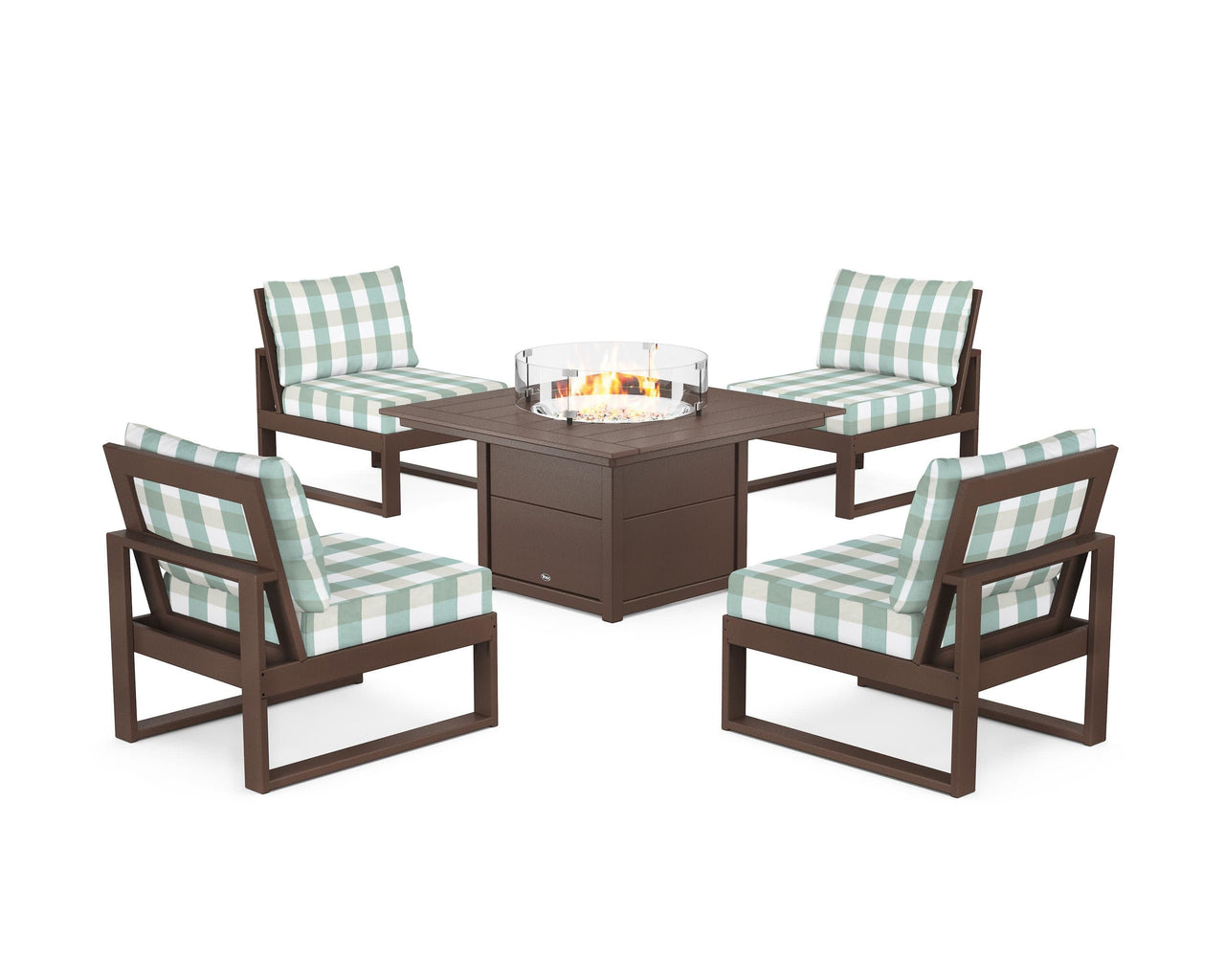 Trex Eastport Modular 5-Piece Deep Seating Set with Square Fire Pit Table