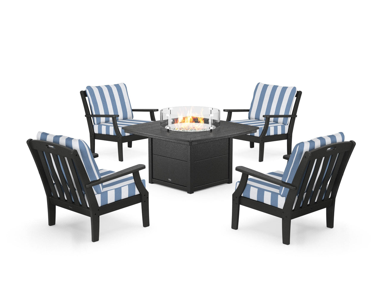 Trex Yacht Club 5-Piece Deep Seating Set with Fire Pit Table