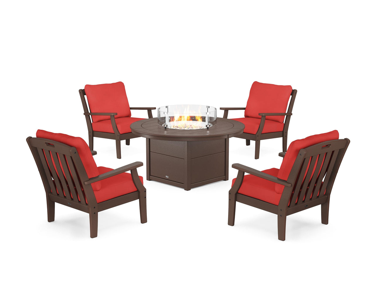 Trex Yacht Club 5-Piece Deep Seating Set with Round Fire Pit Table