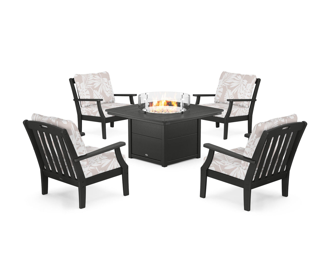 Trex Yacht Club 5-Piece Deep Seating Set with Fire Pit Table