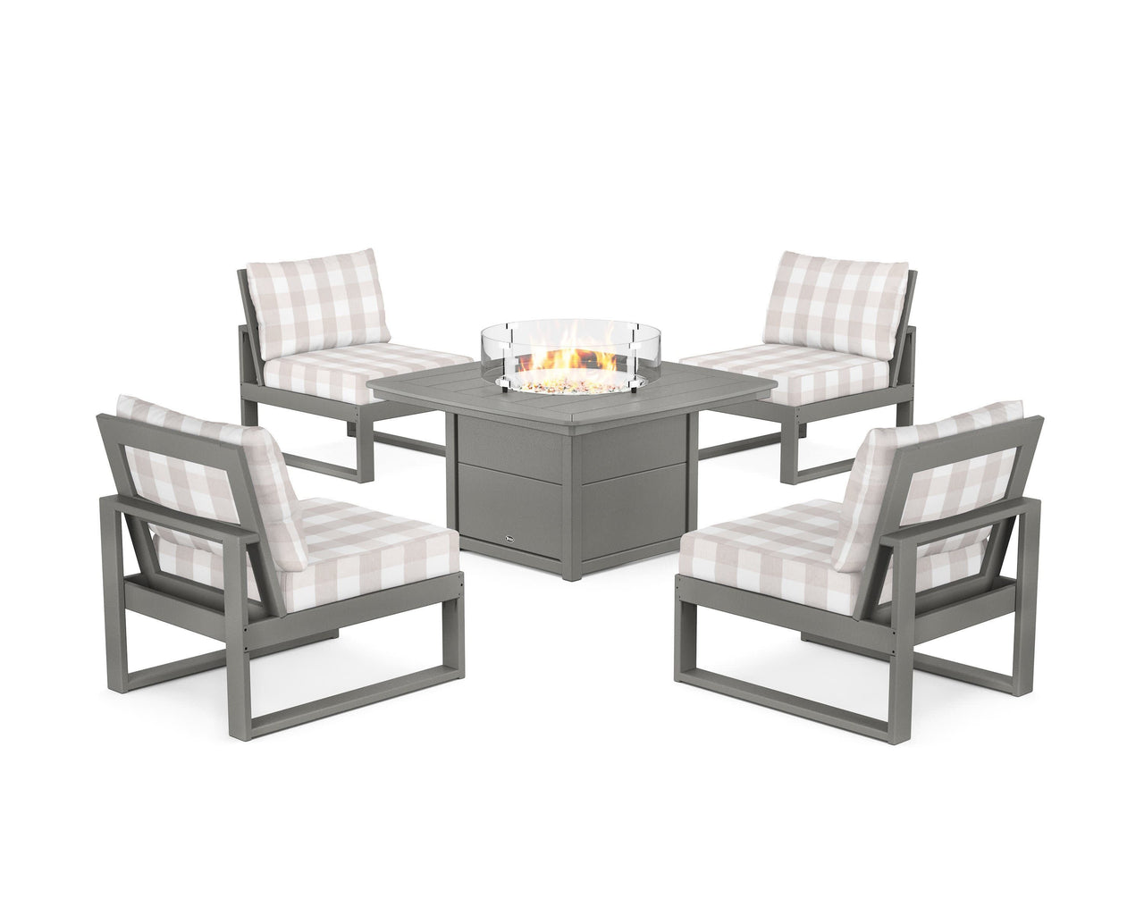 Trex Eastport Modular 5-Piece Deep Seating Set with Yacht Club Fire Pit Table