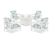Thumbnail for Trex Rockport 5-Piece Deep Seating Set with Round Fire Pit Table