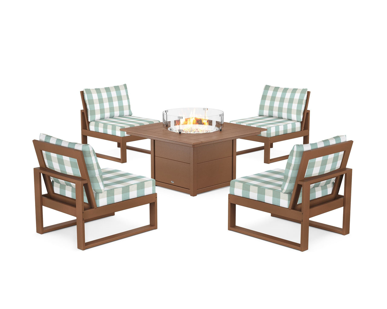Trex Eastport Modular 5-Piece Deep Seating Set with Square Fire Pit Table