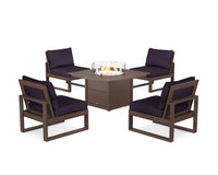 Thumbnail for Trex Eastport Modular 5-Piece Deep Seating Set with Square Fire Pit Table