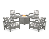 Thumbnail for Trex Rockport 5-Piece Deep Seating Set with Square Fire Pit Table