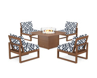 Thumbnail for Trex Eastport Modular 5-Piece Deep Seating Set with Square Fire Pit Table