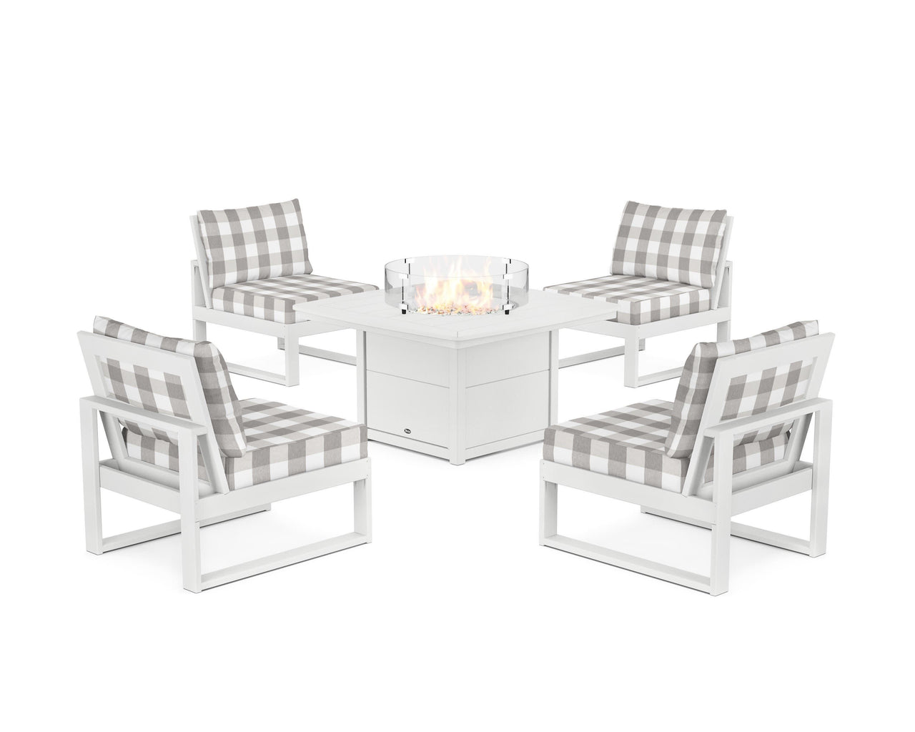 Trex Eastport Modular 5-Piece Deep Seating Set with Yacht Club Fire Pit Table