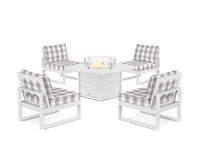 Thumbnail for Trex Eastport Modular 5-Piece Deep Seating Set with Yacht Club Fire Pit Table