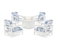 Thumbnail for Trex Rockport 5-Piece Deep Seating Set with Yacht Club Fire Pit Table