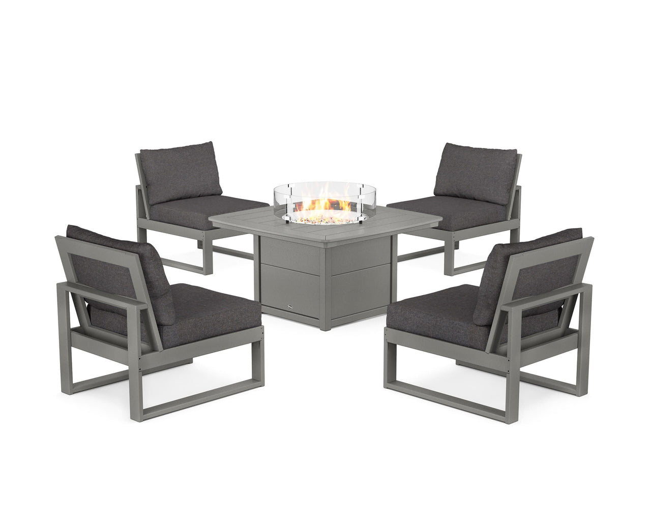 Trex Eastport Modular 5-Piece Deep Seating Set with Yacht Club Fire Pit Table