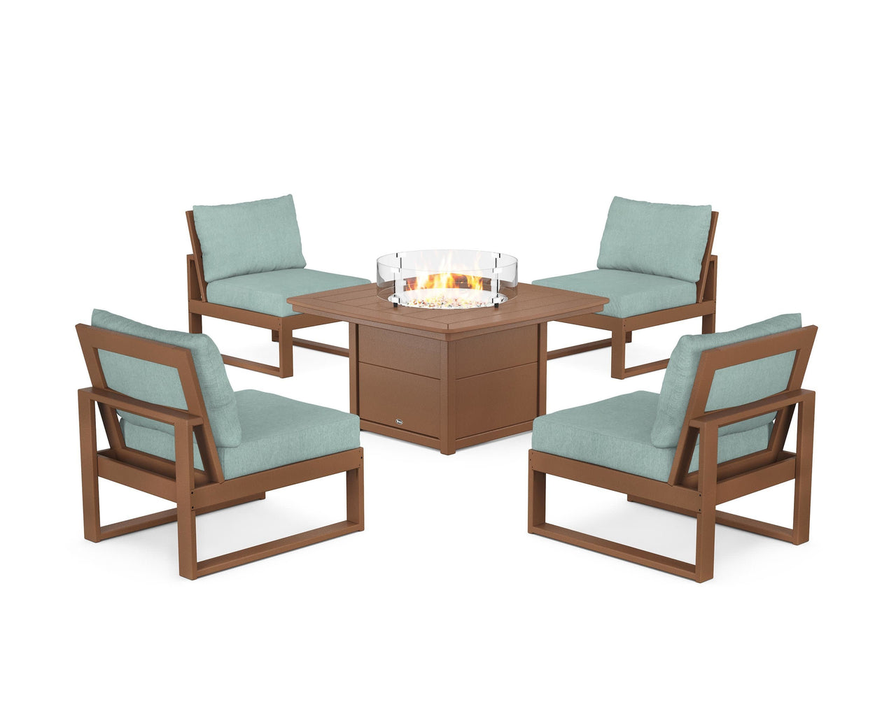 Trex Eastport Modular 5-Piece Deep Seating Set with Yacht Club Fire Pit Table