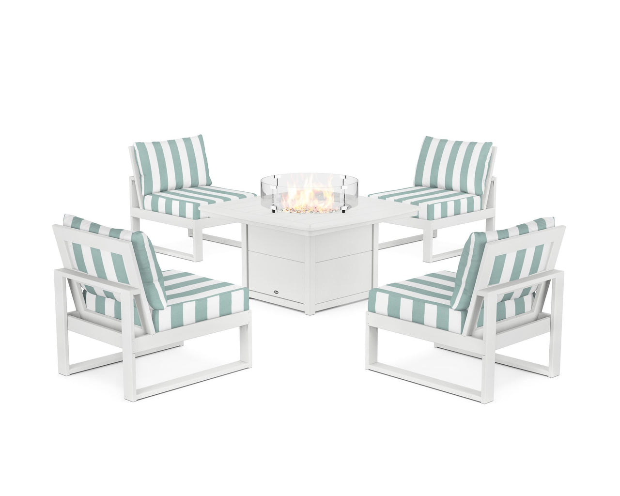 Trex Eastport Modular 5-Piece Deep Seating Set with Yacht Club Fire Pit Table