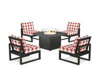 Thumbnail for Trex Eastport Modular 5-Piece Deep Seating Set with Yacht Club Fire Pit Table