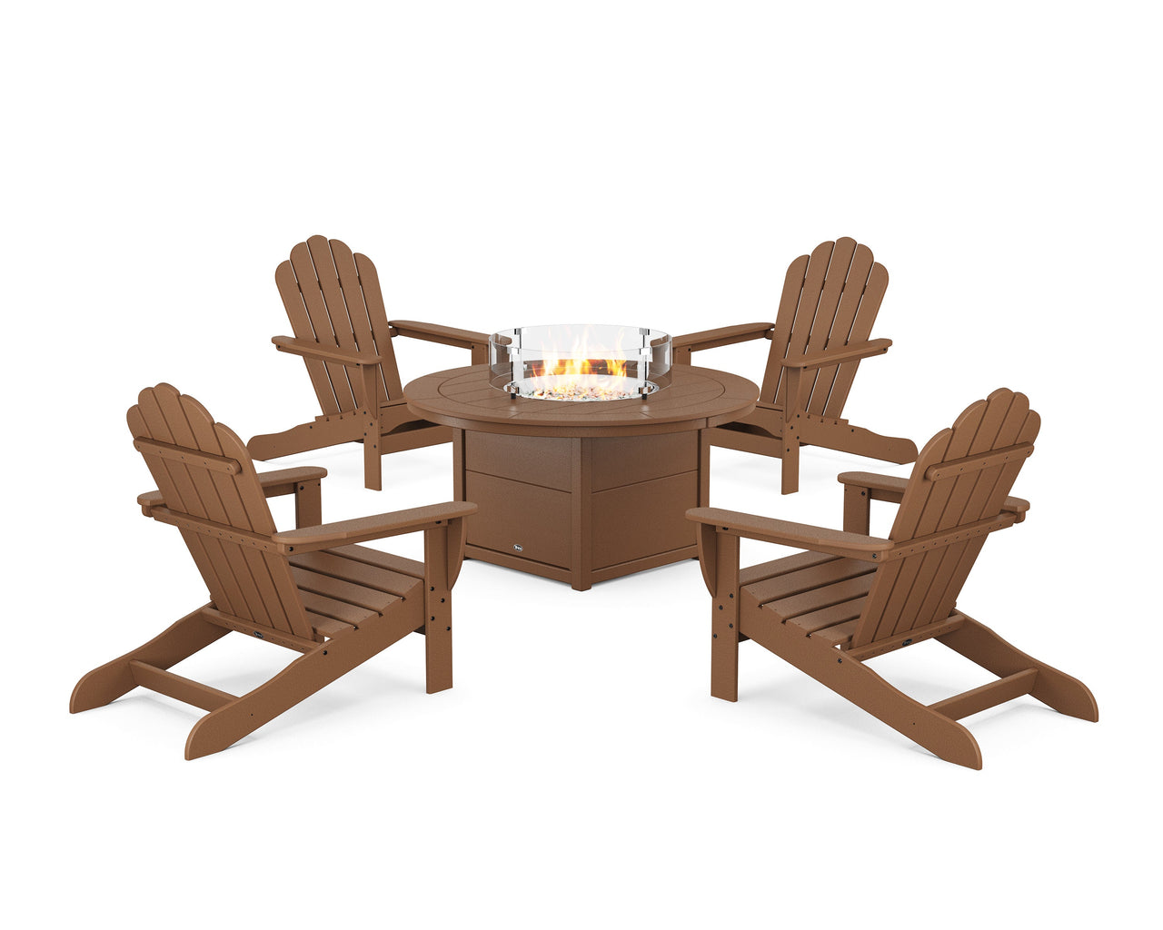 Trex 5-Piece Monterey Bay Oversized Adirondack Conversation Set with Fire Pit Table