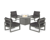 Thumbnail for Trex Eastport Modular 5-Piece Deep Seating Set with Round Fire Pit Table