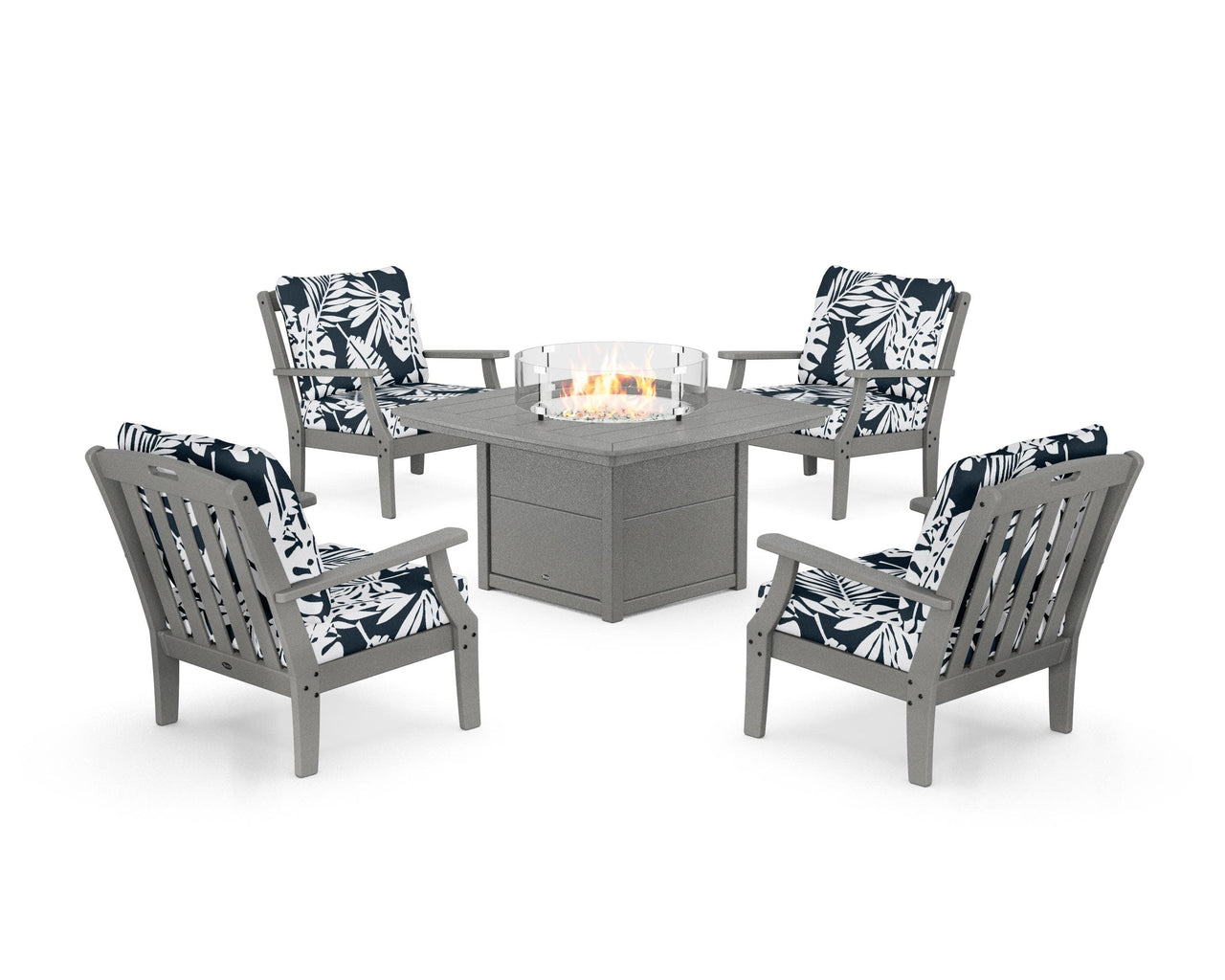 Trex Yacht Club 5-Piece Deep Seating Set with Fire Pit Table