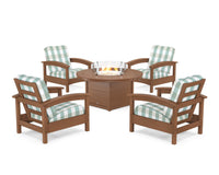 Thumbnail for Trex Rockport 5-Piece Deep Seating Set with Round Fire Pit Table