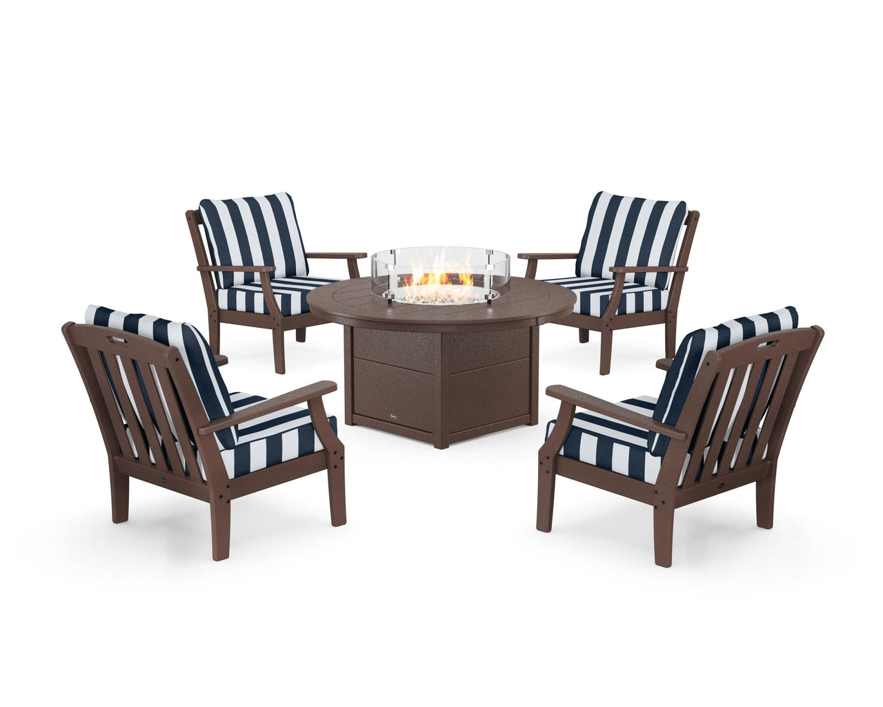Trex Yacht Club 5-Piece Deep Seating Set with Round Fire Pit Table