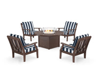 Thumbnail for Trex Yacht Club 5-Piece Deep Seating Set with Round Fire Pit Table