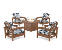 Thumbnail for Trex Rockport 5-Piece Deep Seating Set with Round Fire Pit Table