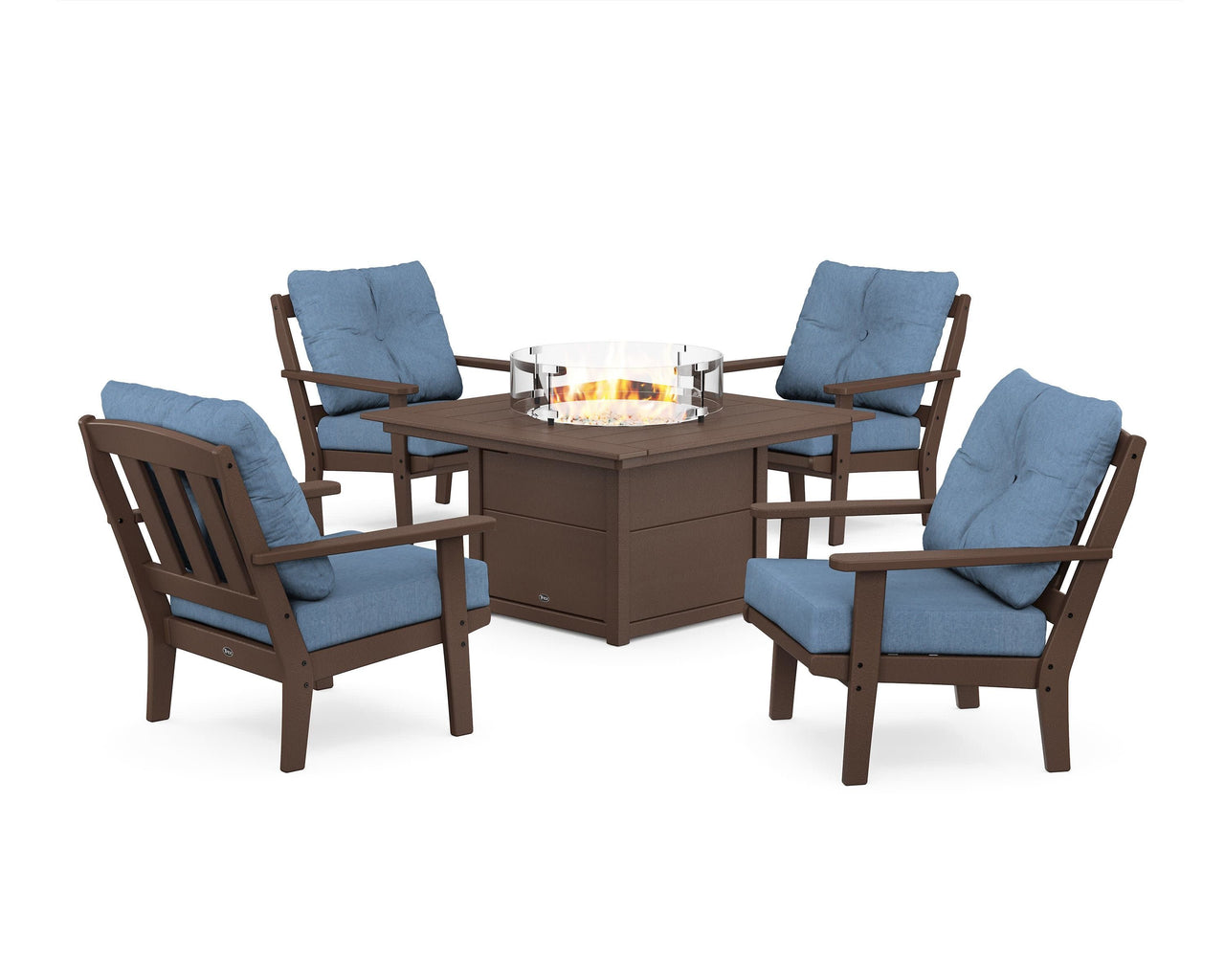 Trex Cape Cod 5-Piece Deep Seating Set with Fire Pit Table