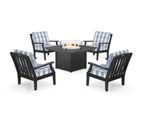 Thumbnail for Trex Yacht Club 5-Piece Deep Seating Set with Square Fire Pit Table