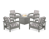 Thumbnail for Trex Rockport 5-Piece Deep Seating Set with Square Fire Pit Table
