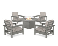 Thumbnail for Trex Rockport 5-Piece Deep Seating Set with Round Fire Pit Table