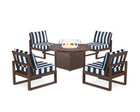 Thumbnail for Trex Eastport Modular 5-Piece Deep Seating Set with Round Fire Pit Table