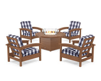 Thumbnail for Trex Rockport 5-Piece Deep Seating Set with Round Fire Pit Table