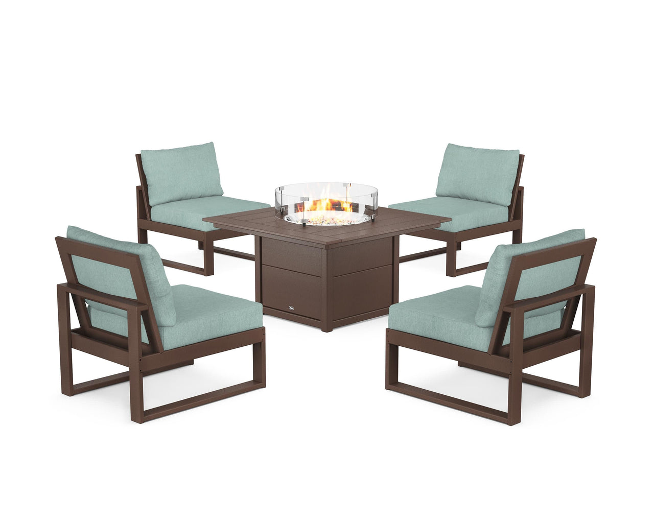 Trex Eastport Modular 5-Piece Deep Seating Set with Square Fire Pit Table