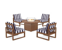Thumbnail for Trex Eastport Modular 5-Piece Deep Seating Set with Round Fire Pit Table