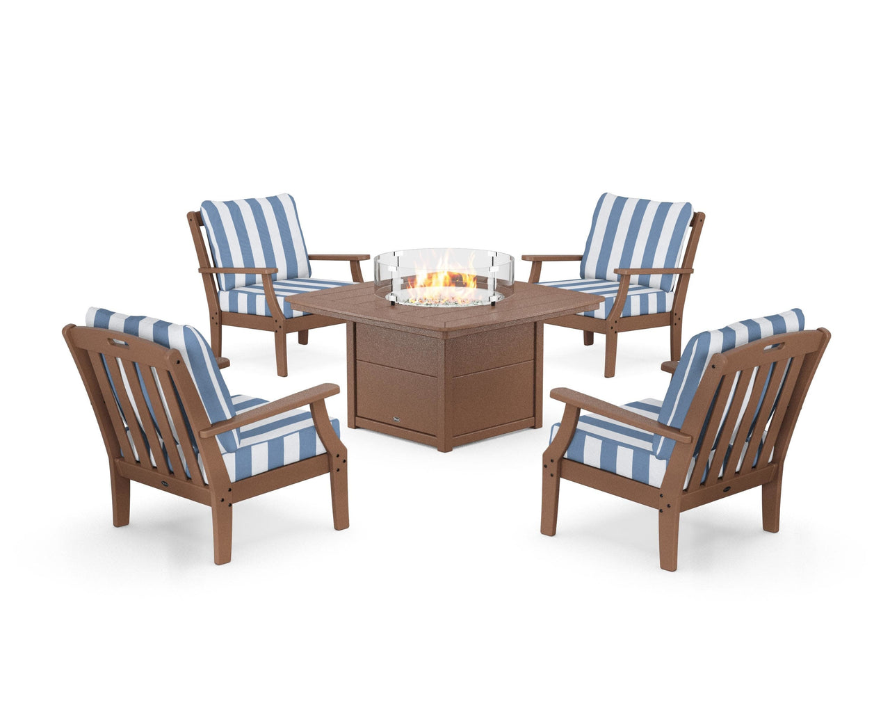 Trex Yacht Club 5-Piece Deep Seating Set with Fire Pit Table
