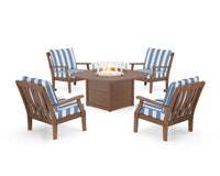 Thumbnail for Trex Yacht Club 5-Piece Deep Seating Set with Fire Pit Table