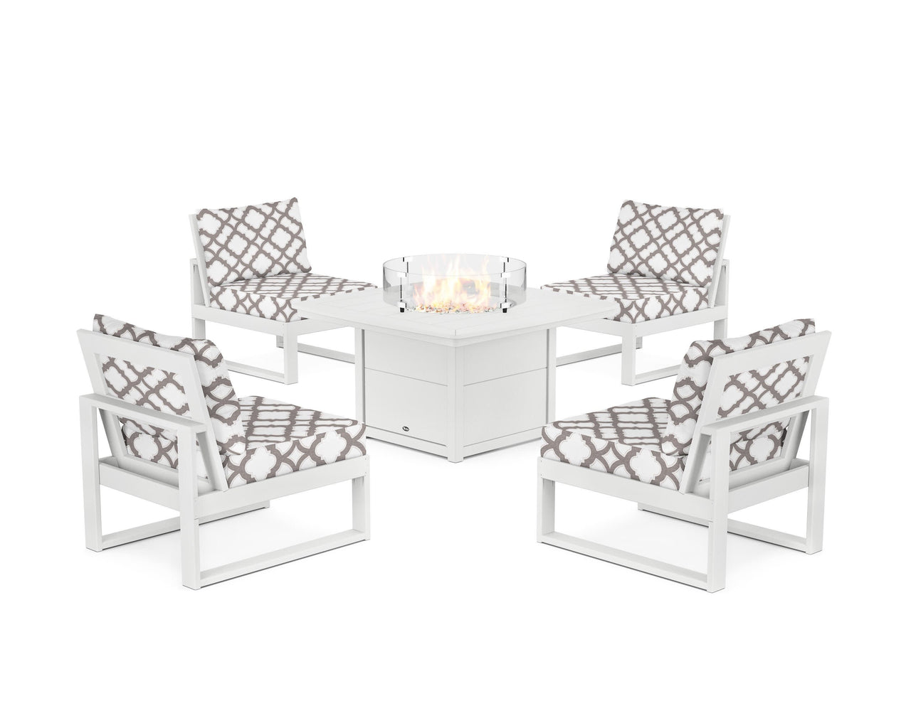 Trex Eastport Modular 5-Piece Deep Seating Set with Yacht Club Fire Pit Table