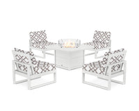 Thumbnail for Trex Eastport Modular 5-Piece Deep Seating Set with Yacht Club Fire Pit Table