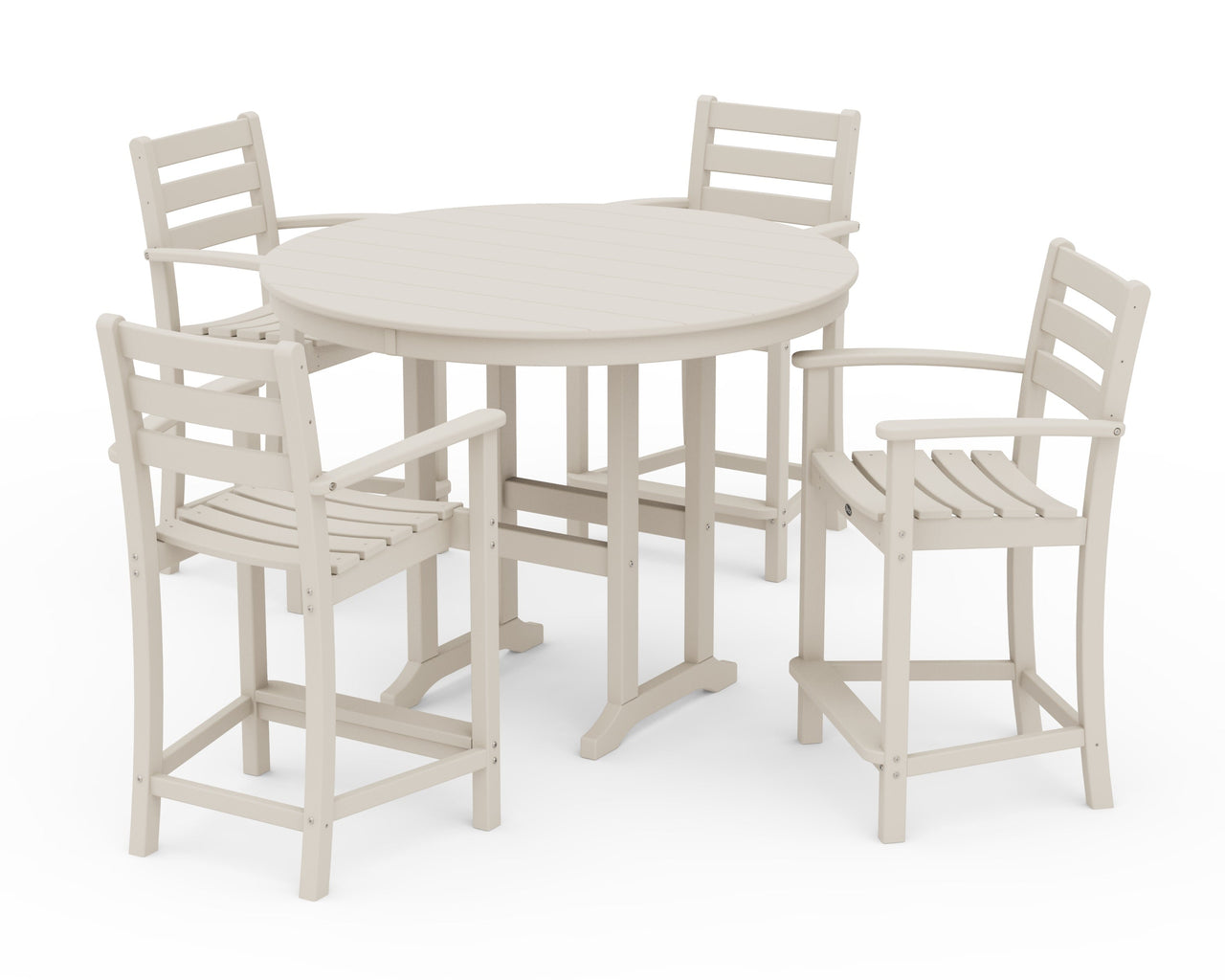 Trex Monterey Bay 5-Piece Arm Chair Counter Set - Sand Castle