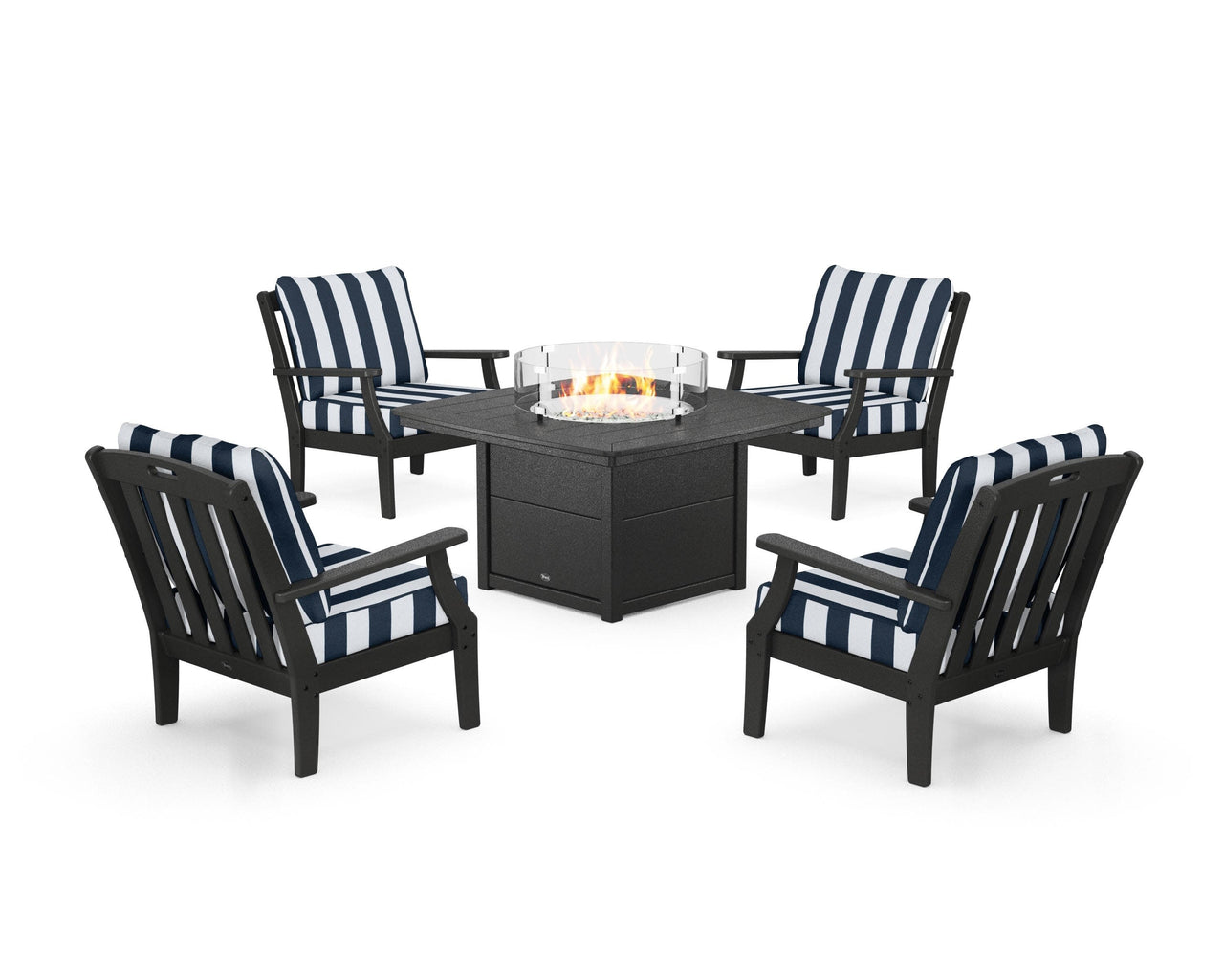 Trex Yacht Club 5-Piece Deep Seating Set with Fire Pit Table