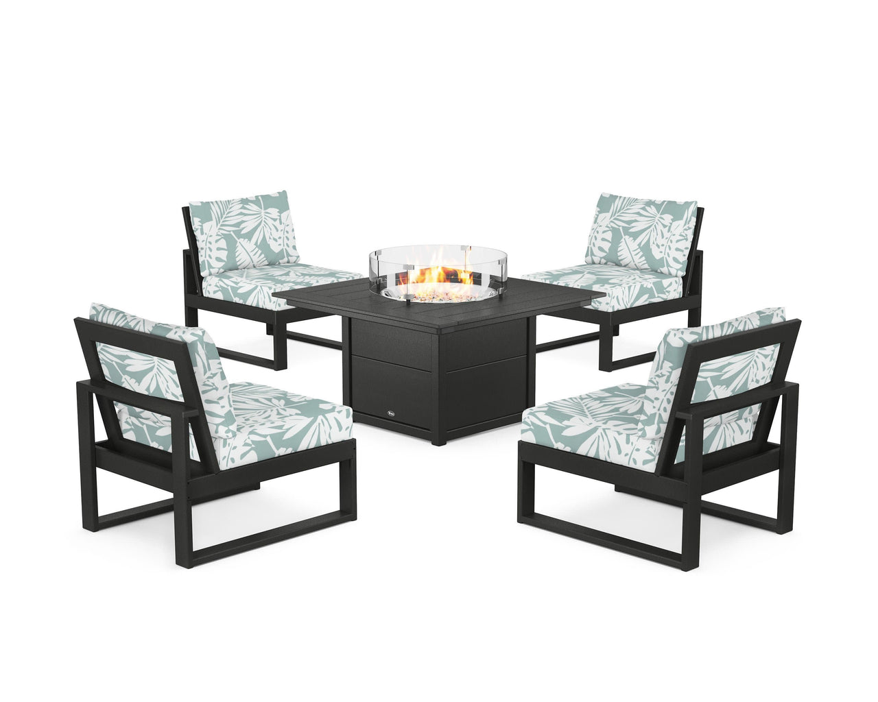 Trex Eastport Modular 5-Piece Deep Seating Set with Square Fire Pit Table