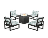 Thumbnail for Trex Eastport Modular 5-Piece Deep Seating Set with Square Fire Pit Table